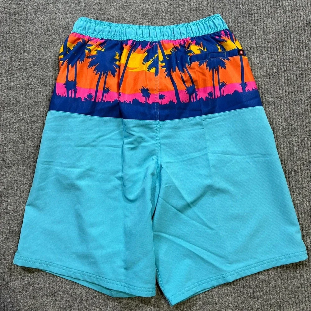Airwalk Mens Board Shorts Size Medium Blue Tropical Panel Pull On Drawstring